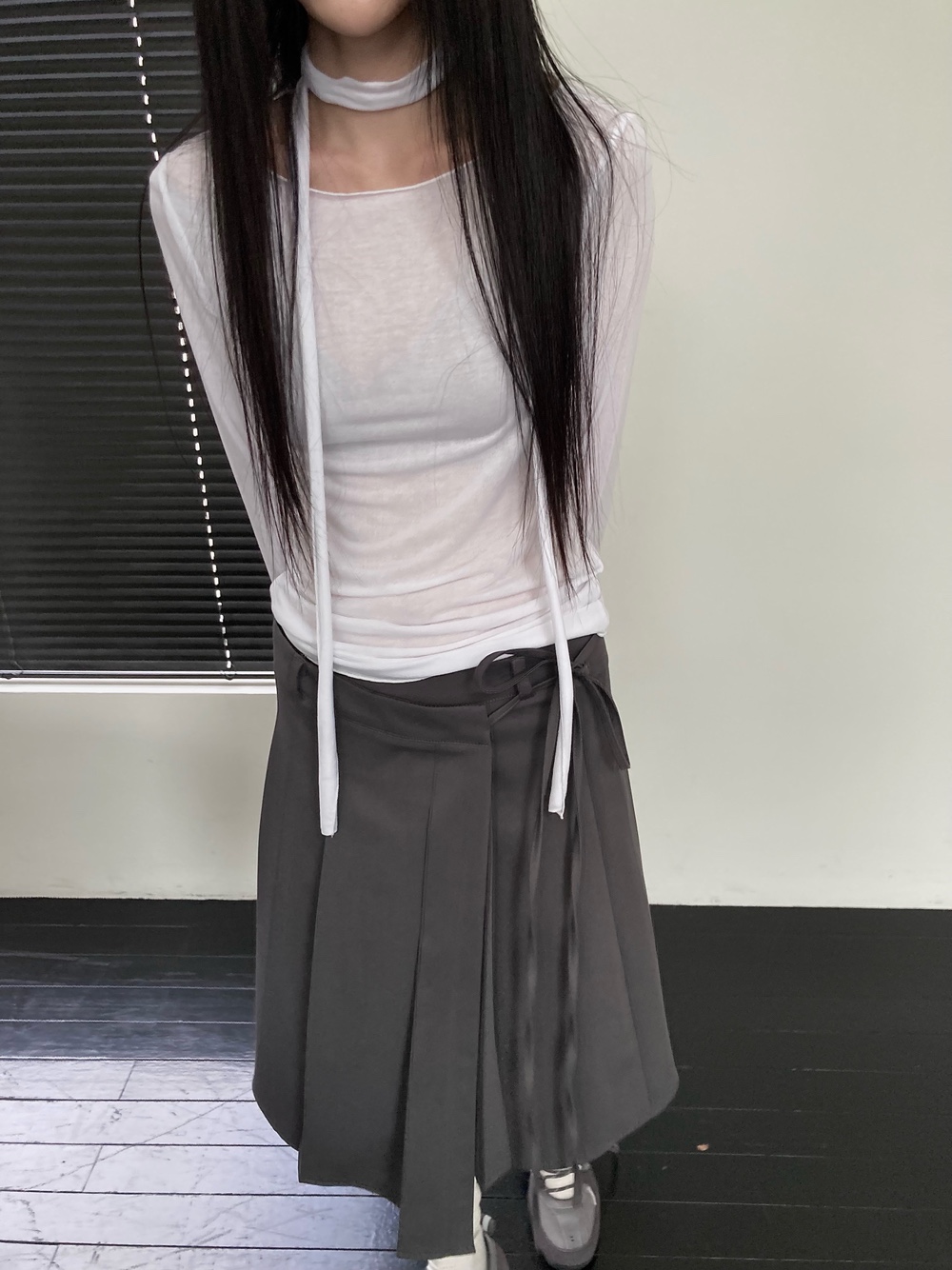 アンバランスラッププリーツスカート | 詳細画像5