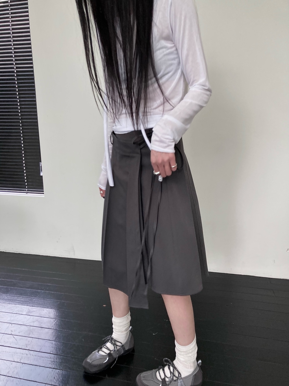 アンバランスラッププリーツスカート | 詳細画像6