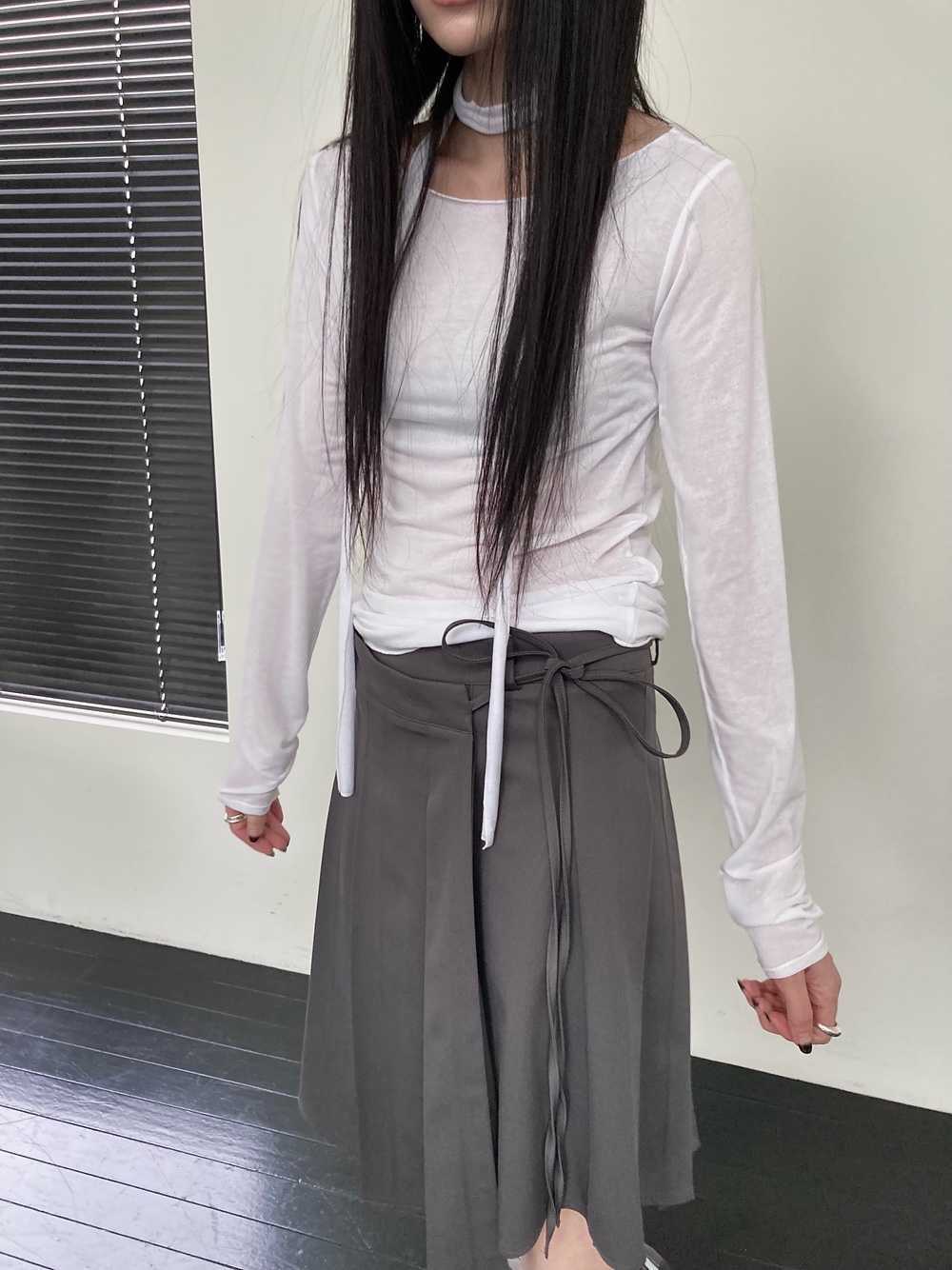 アンバランスラッププリーツスカート | 詳細画像8