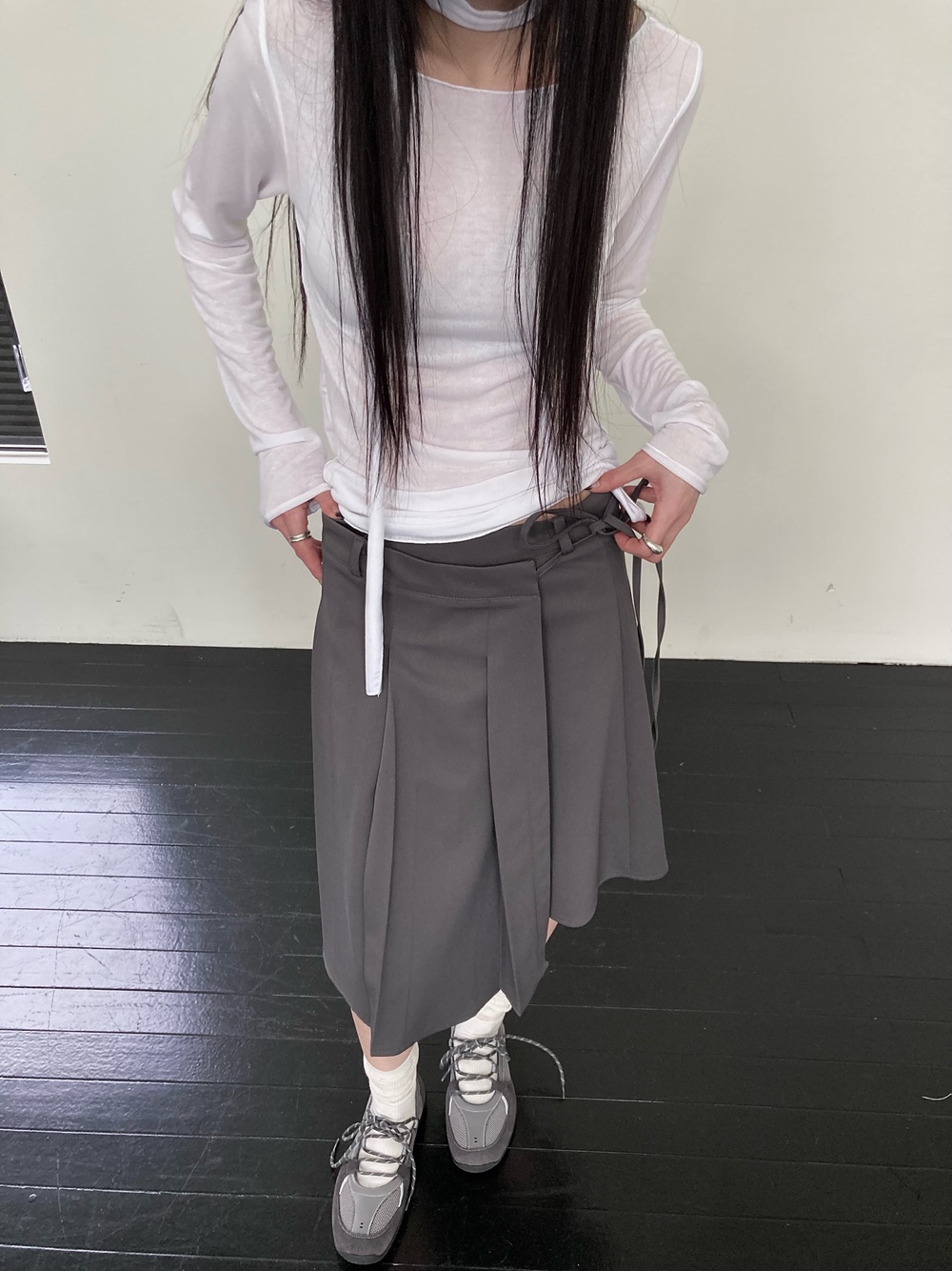アンバランスラッププリーツスカート | 詳細画像13