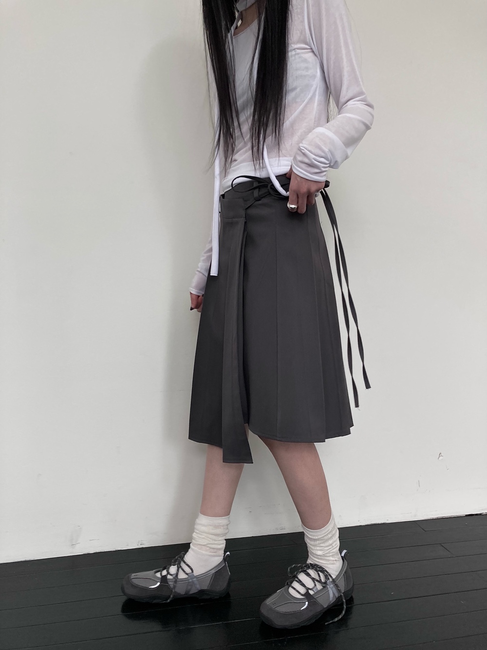 アンバランスラッププリーツスカート | 詳細画像14
