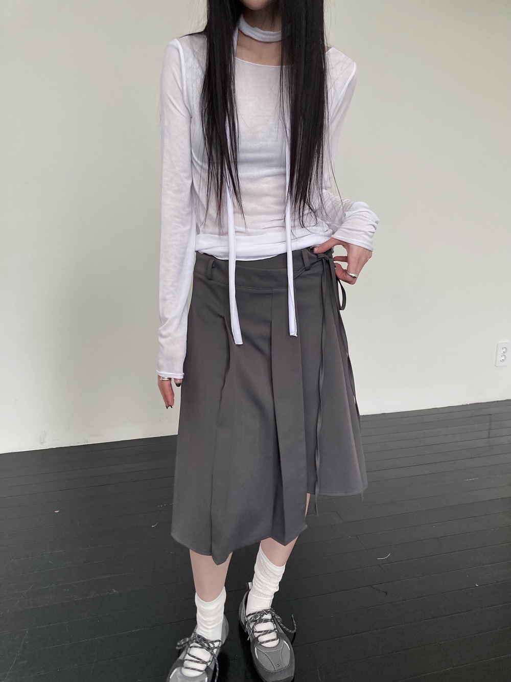 アンバランスラッププリーツスカート | 詳細画像20