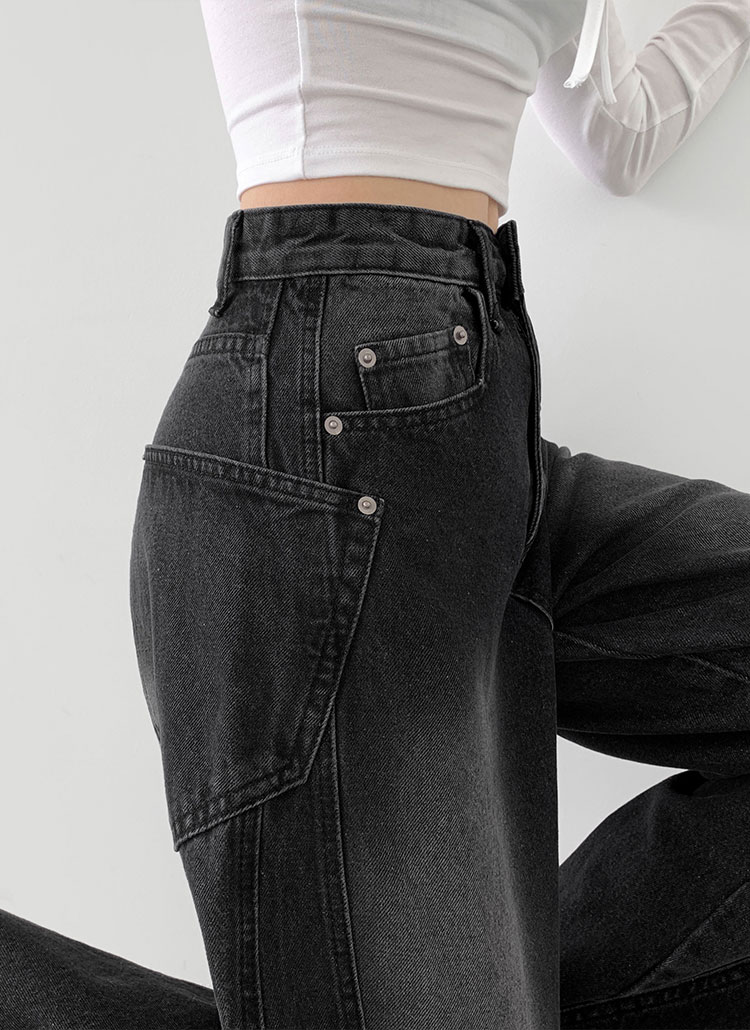 サイドラインデニムパンツ（BLACK） PINUE ピヌエ Theater code