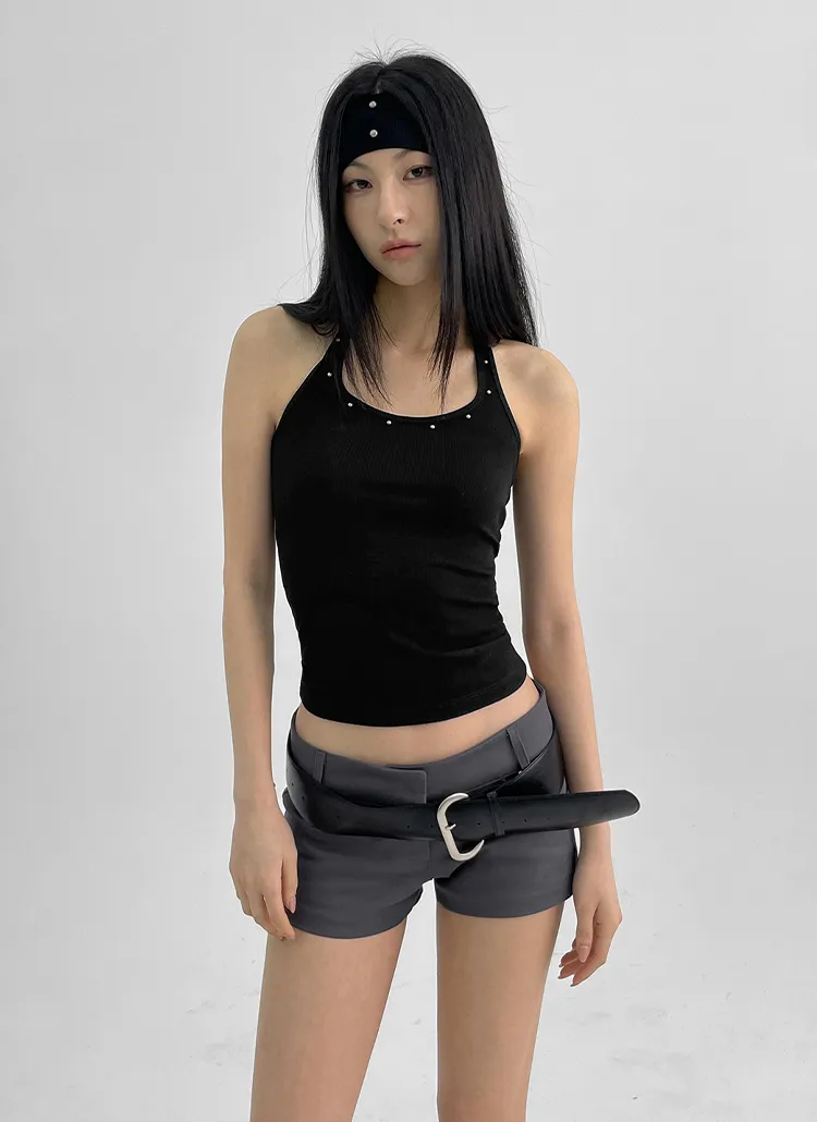 ヘアバンド付スタッズUネックノースリーブ | blackup | 詳細画像1