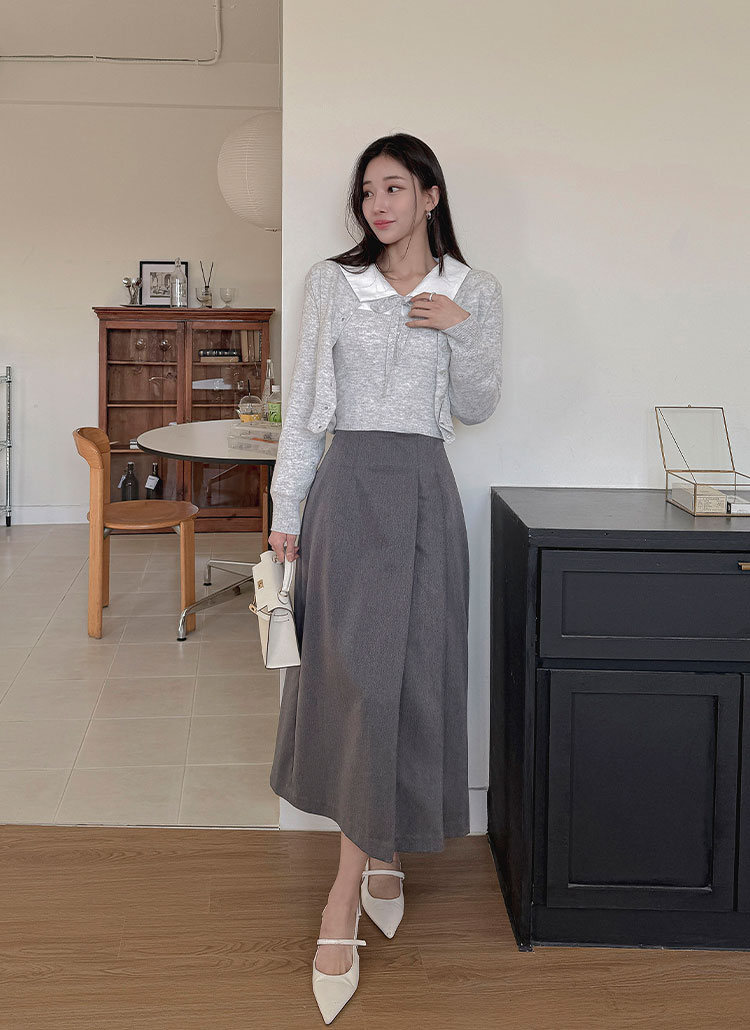 【ほぼ新品】OUR チャコールグレーのロングスカート 即購入可　美品 サイドプリーツロングスカート | レディースファッション通販 - DHOLIC