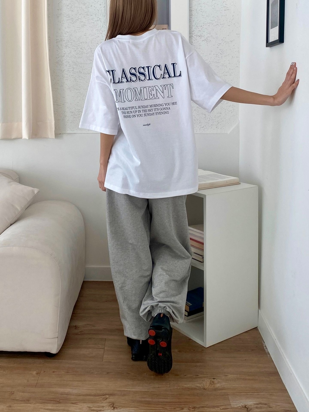 リボンバックレタリングボクシー半袖Tシャツ | 詳細画像7