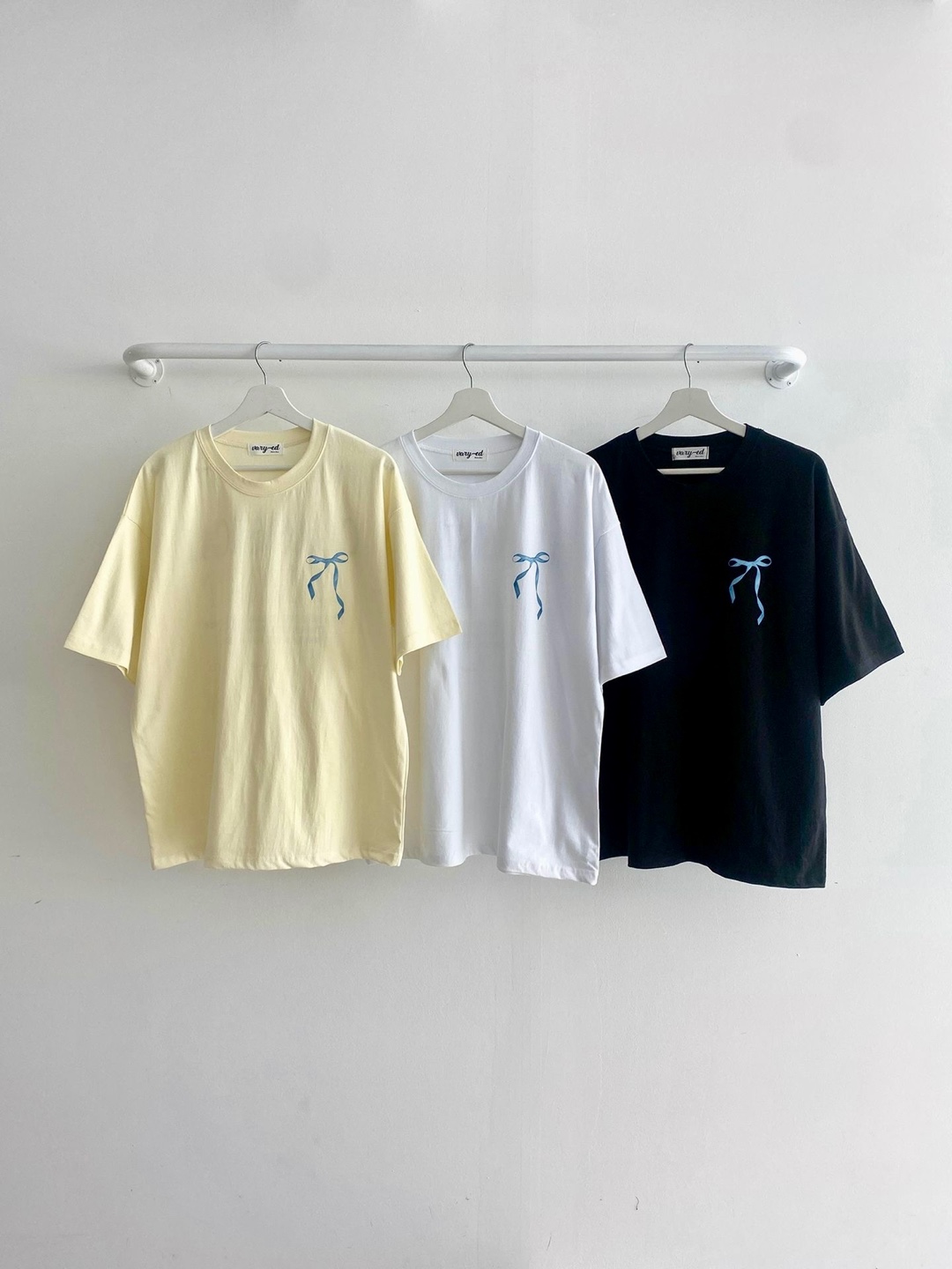 リボンバックレタリングボクシー半袖Tシャツ | 詳細画像9