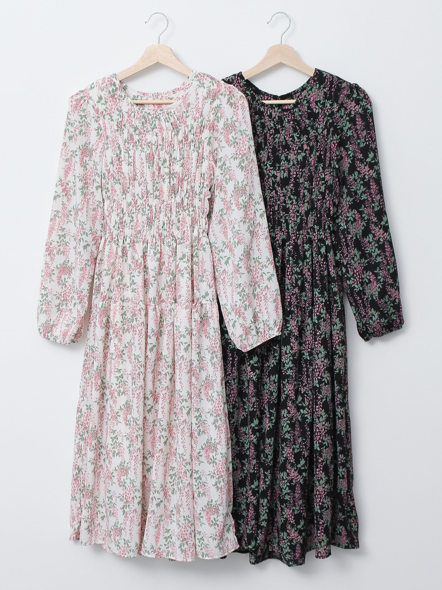花柄シャーリングパフワンピース | 詳細画像3