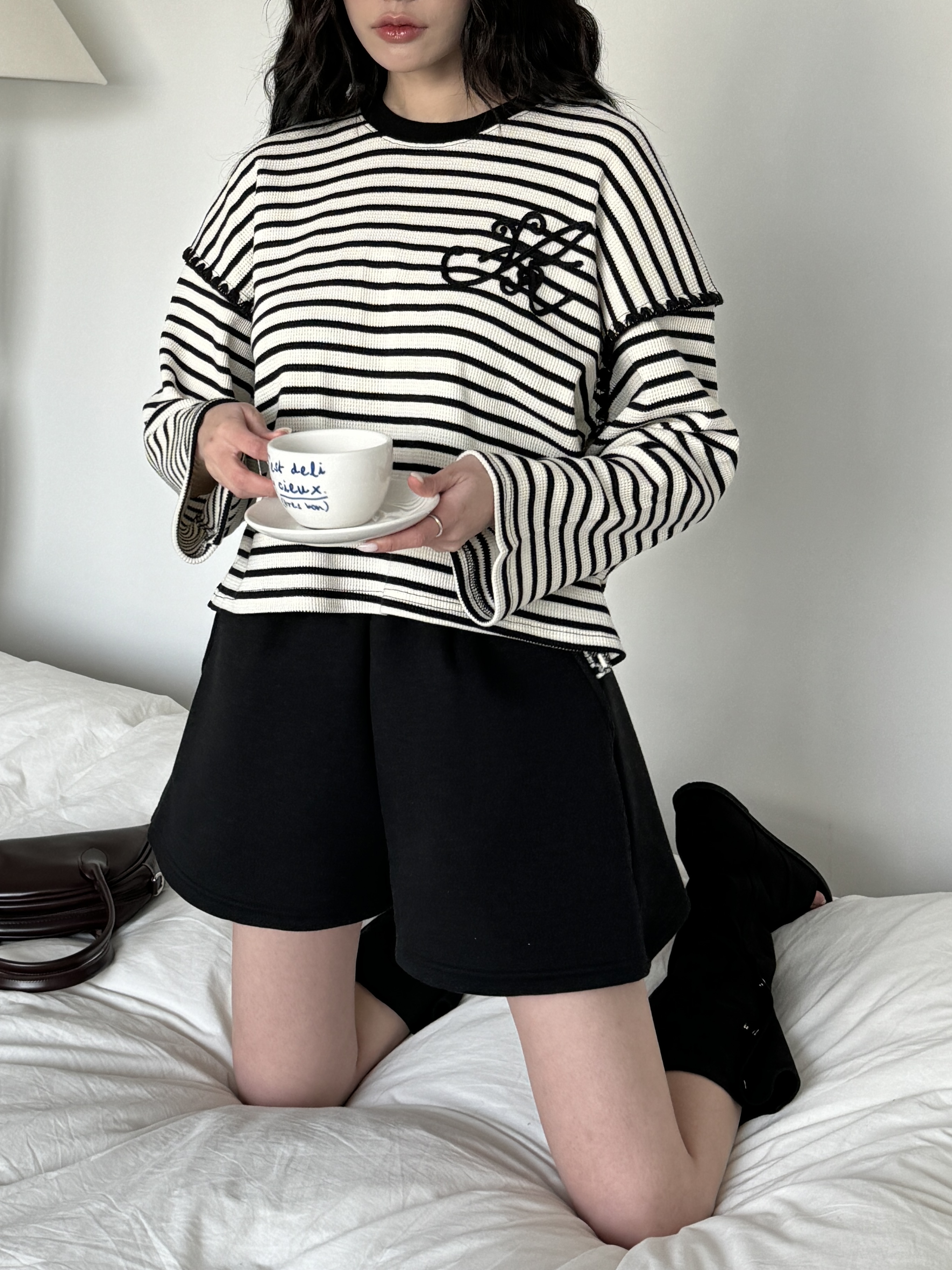 ステッチロゴボーダーワッフルTシャツ | 詳細画像7