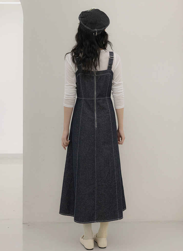 ステッチデニムビスチェワンピース | レディースファッション通販 - DHOLIC