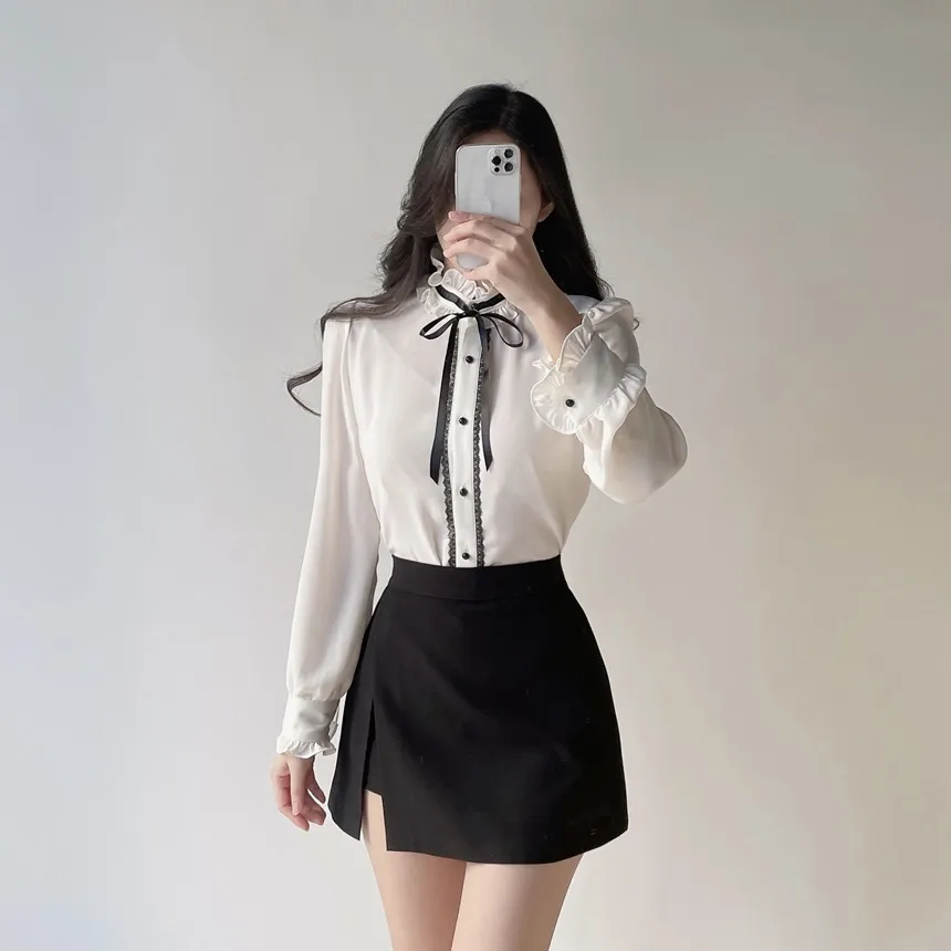 ハイウエストスリットミニスカートパンツ | mirangmirang | 詳細画像101