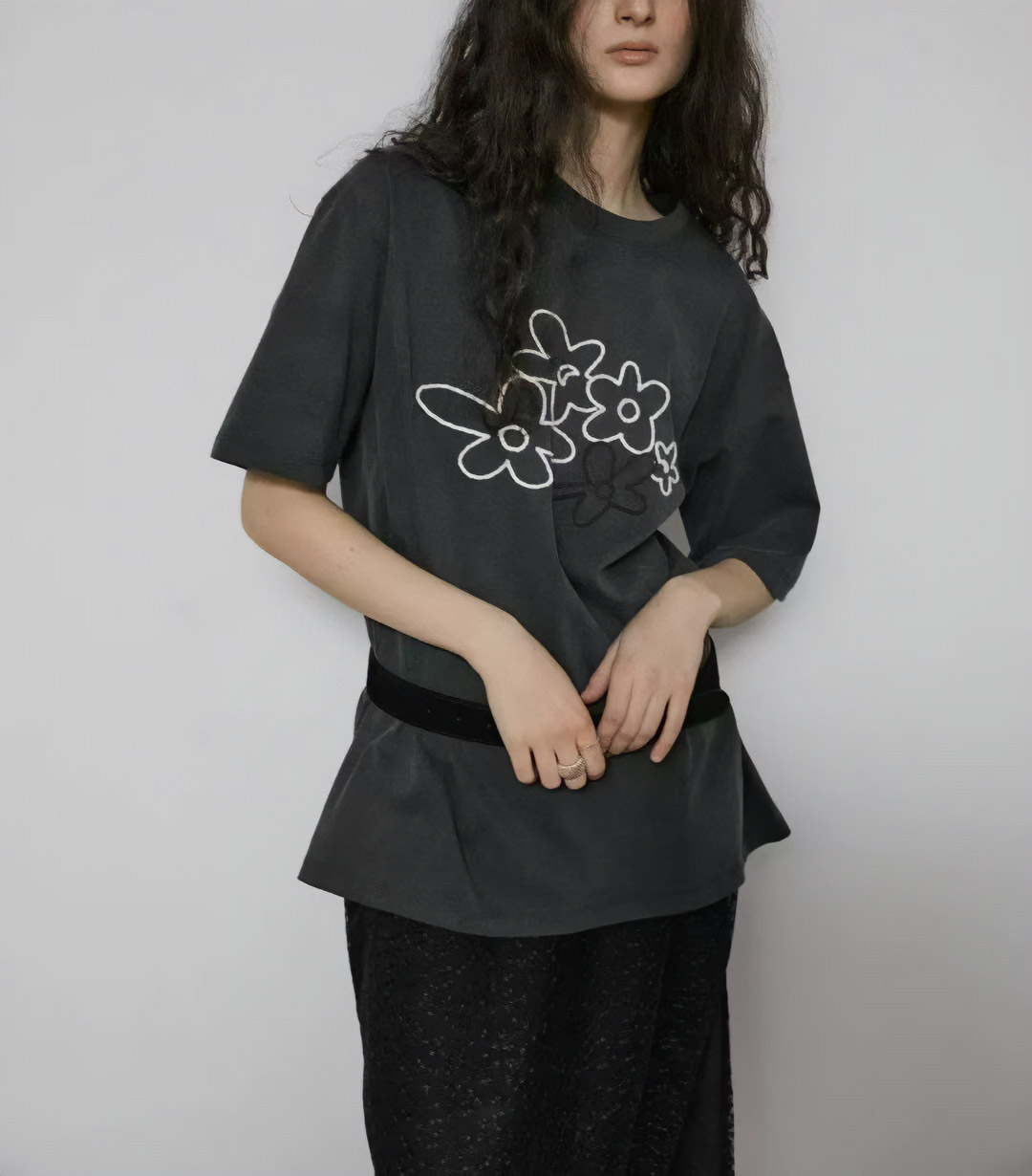 フラワー刺繍半袖Tシャツ | 詳細画像6
