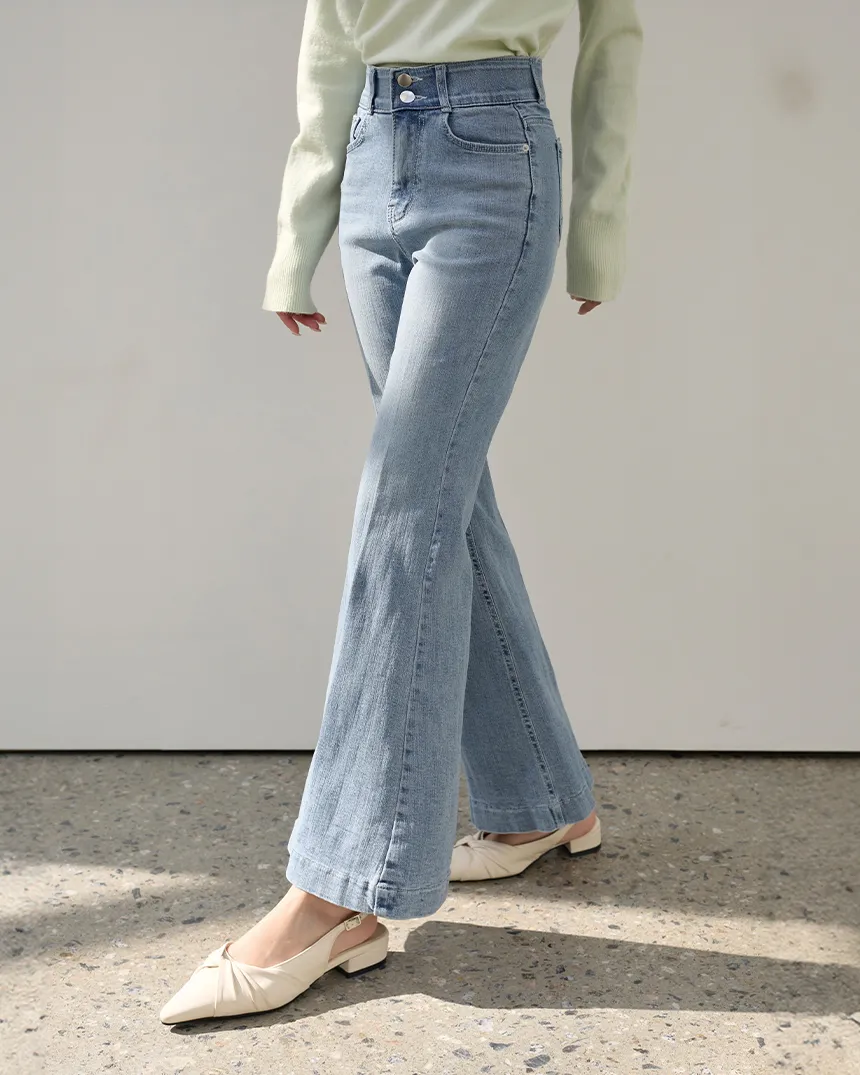 ダブルボタンフレアデニムパンツ | MONO AT.D | 詳細画像1