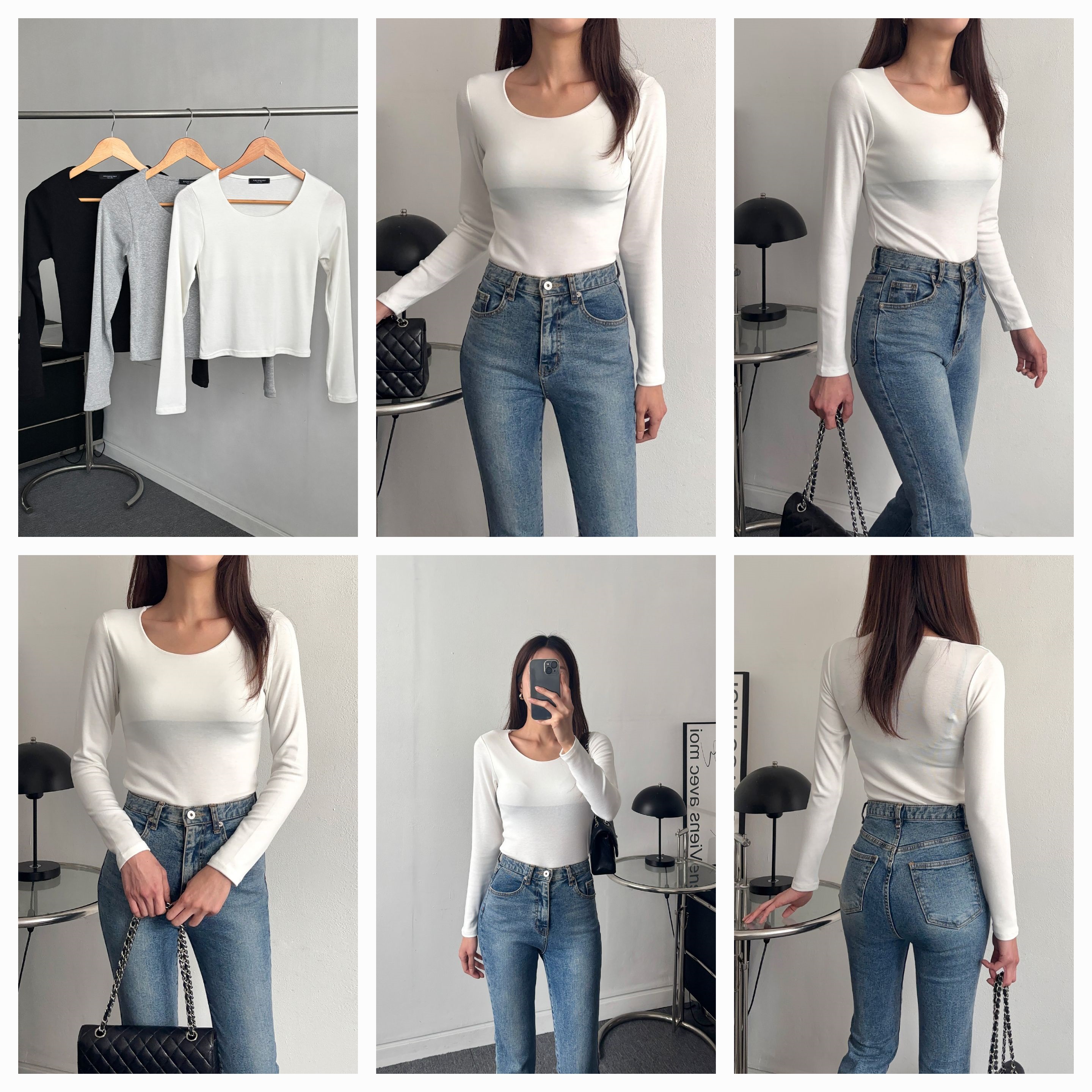 クルーネックスリム長袖Tシャツ | 詳細画像8