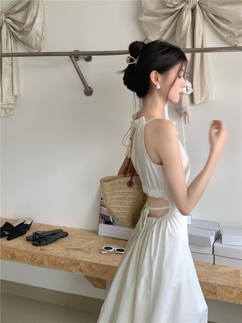バックレスリボンホルターネックワンピース | 詳細画像10