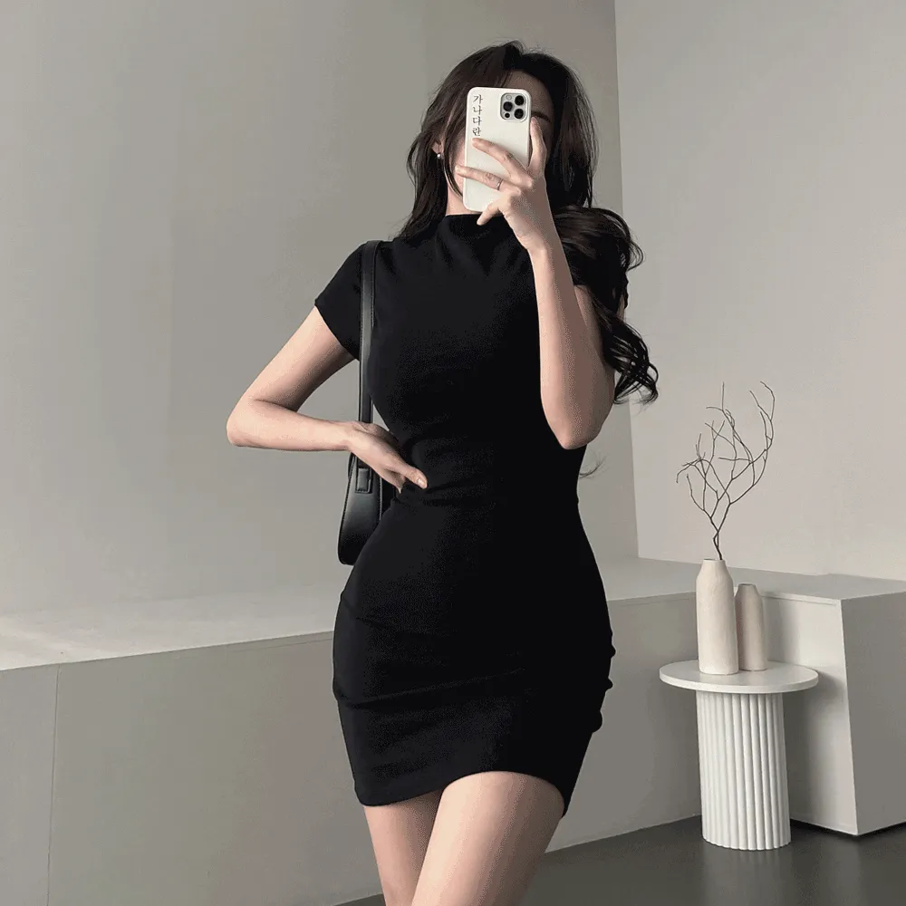 モックネックフレンチスリーブミニワンピース | ganadaran | 詳細画像1