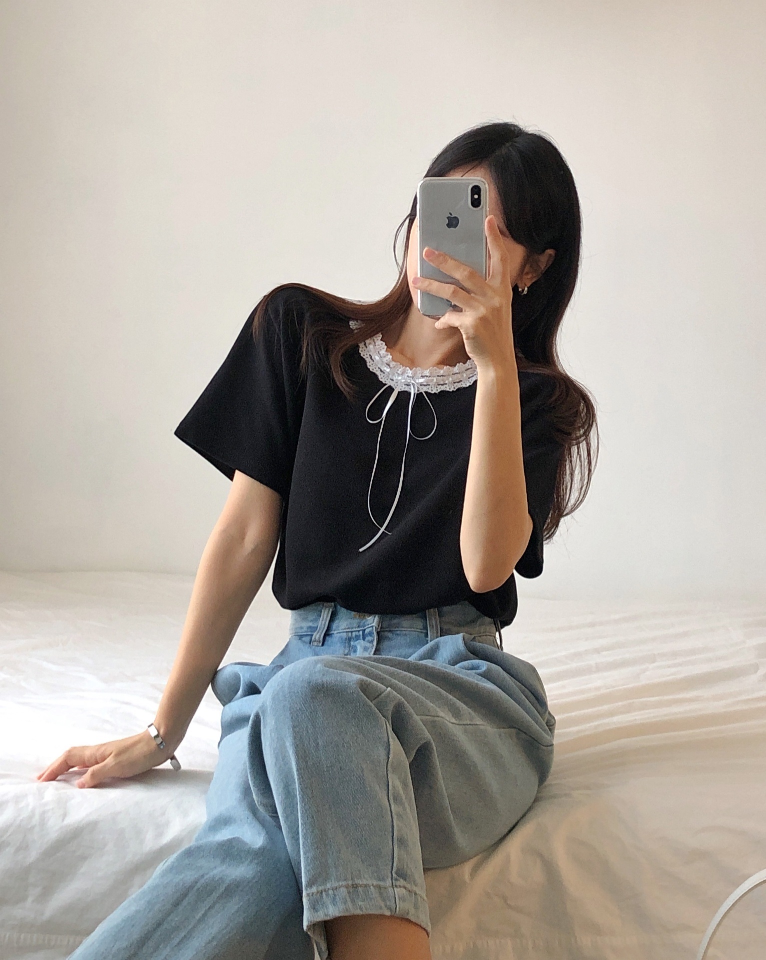 レースドロストリボン半袖Tシャツ | 詳細画像2