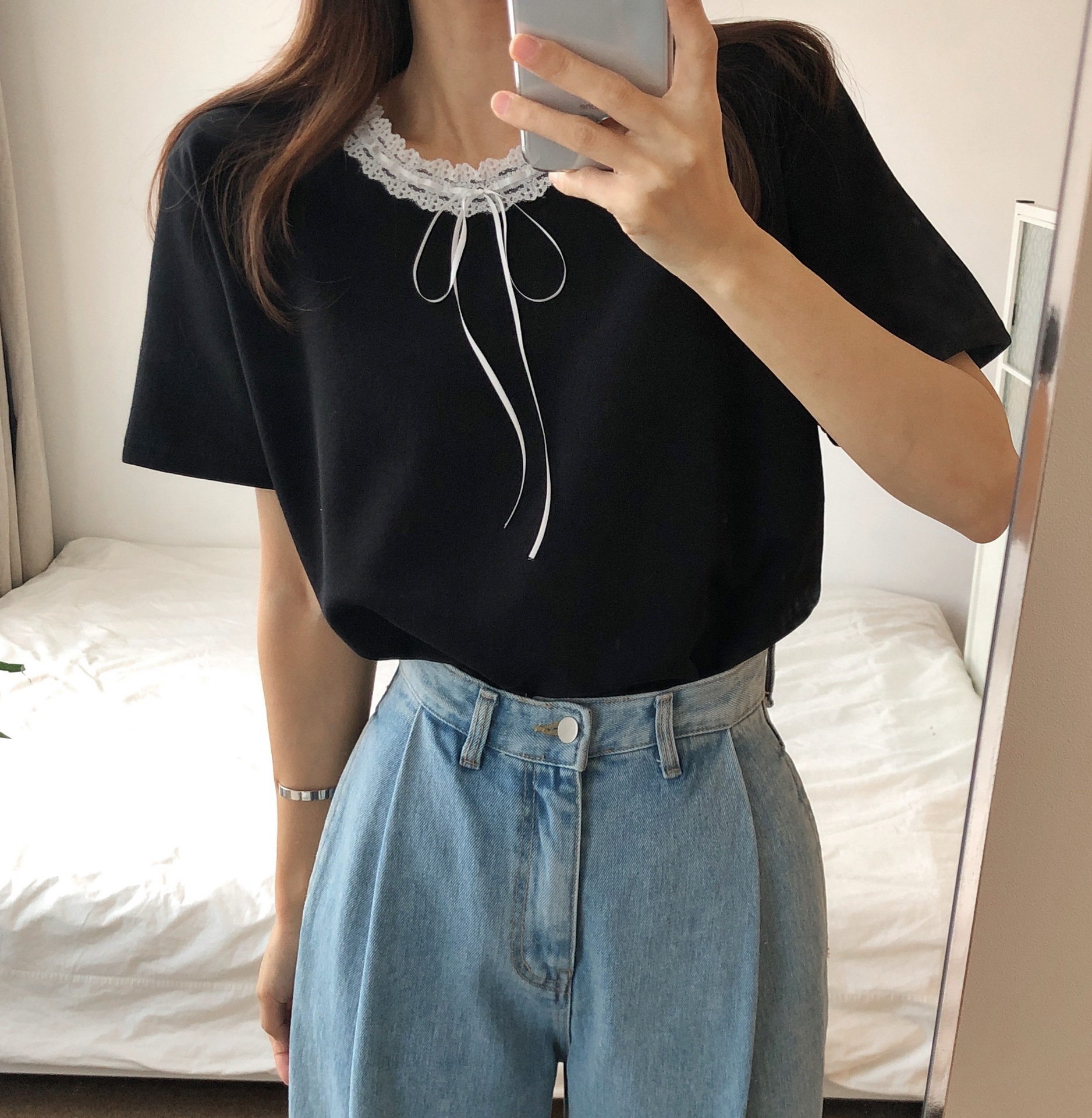 レースドロストリボン半袖Tシャツ | 詳細画像7