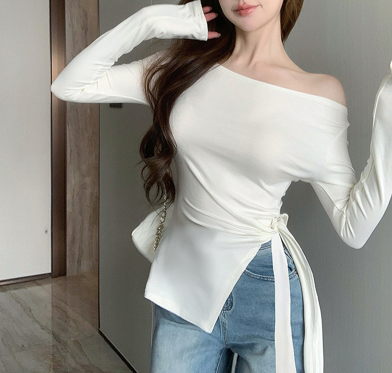 サイドタイスリットオフショルTシャツ | 詳細画像2