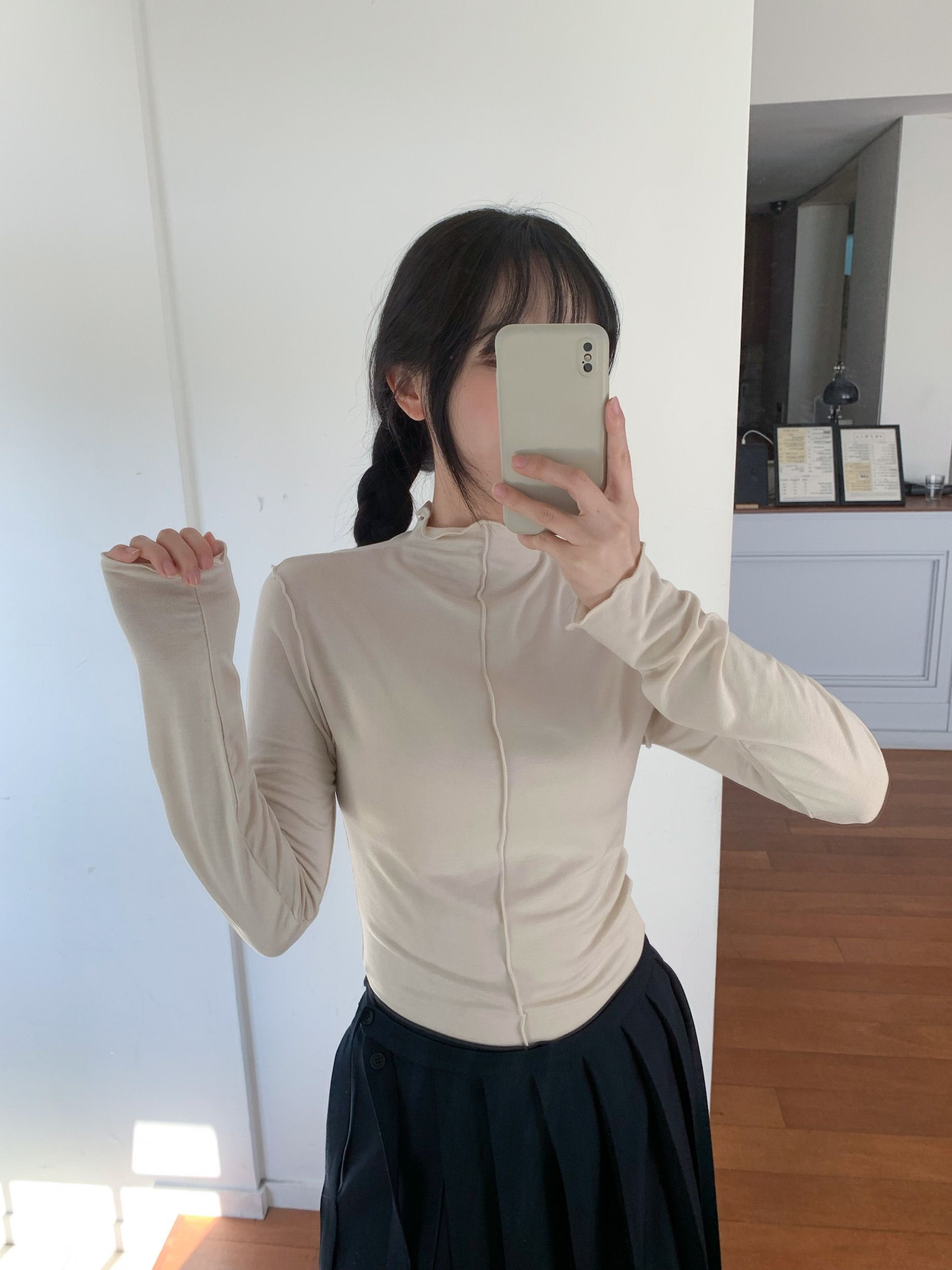 メロウセンターラインモックネックTシャツ | 詳細画像9
