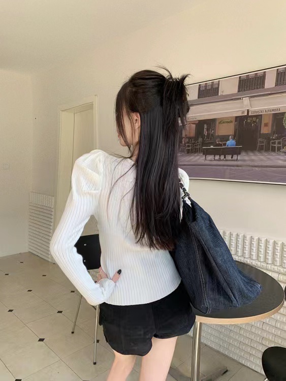 パフスリーブクロスリブニット | 詳細画像6