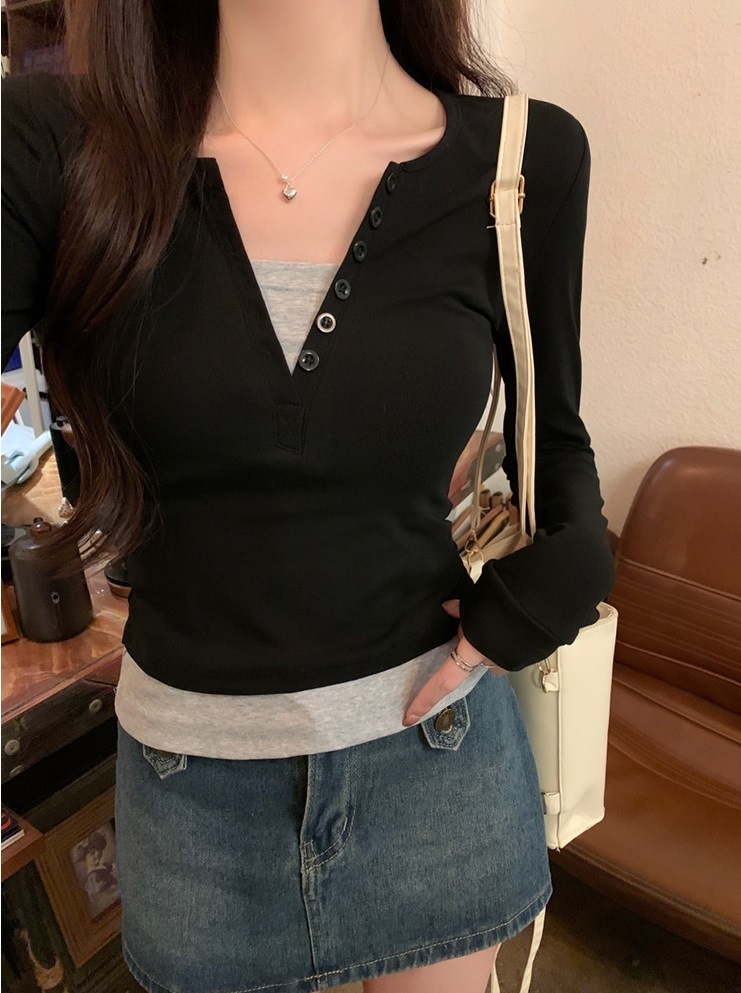 レイヤード風ヘンリーネックTシャツ | 詳細画像7