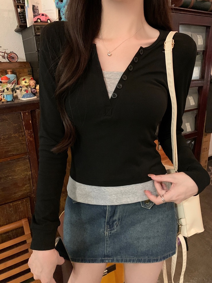 レイヤード風ヘンリーネックTシャツ | 詳細画像8