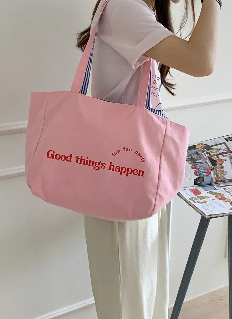 レタリングリバーシブルエコバッグ | whosbag | 詳細画像1