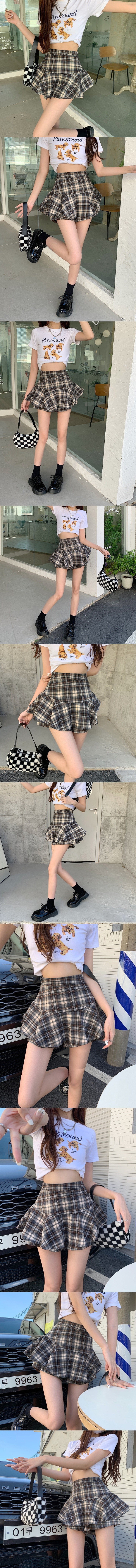 チェックフレアスカートショートパンツ | 詳細画像4