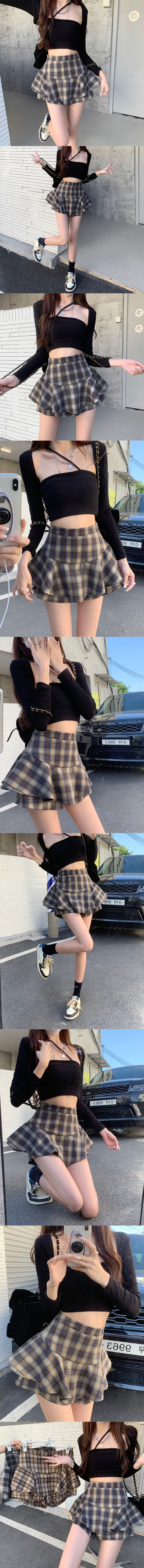 チェックフレアスカートショートパンツ | 詳細画像5
