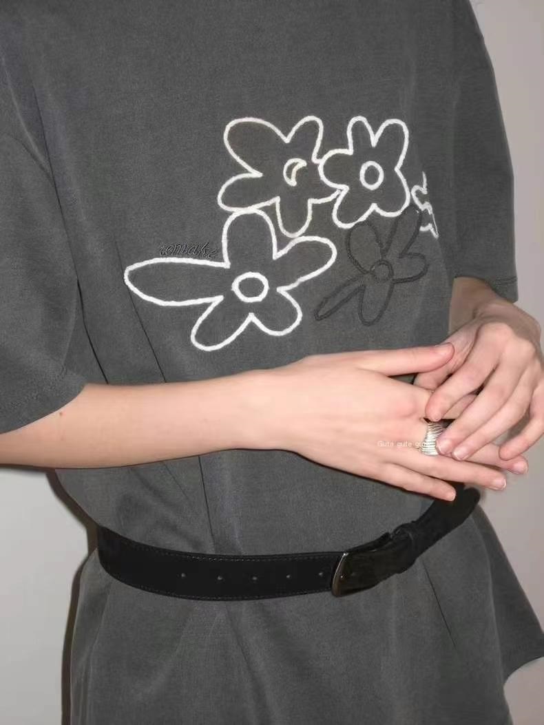 トランスワーク ﾌﾞﾗｯｸ 花柄刺繍 半袖Tｼｬﾂ×ｽｶｰﾄ 46 60%OFF】花総刺繍スカート | レースワンピースやブラウスなど