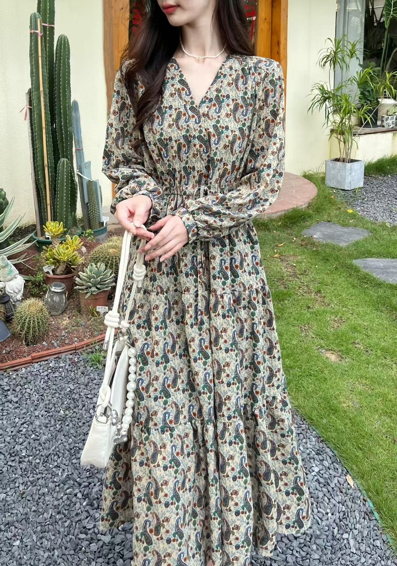 カシュクールネックペイズリーワンピース | 詳細画像7