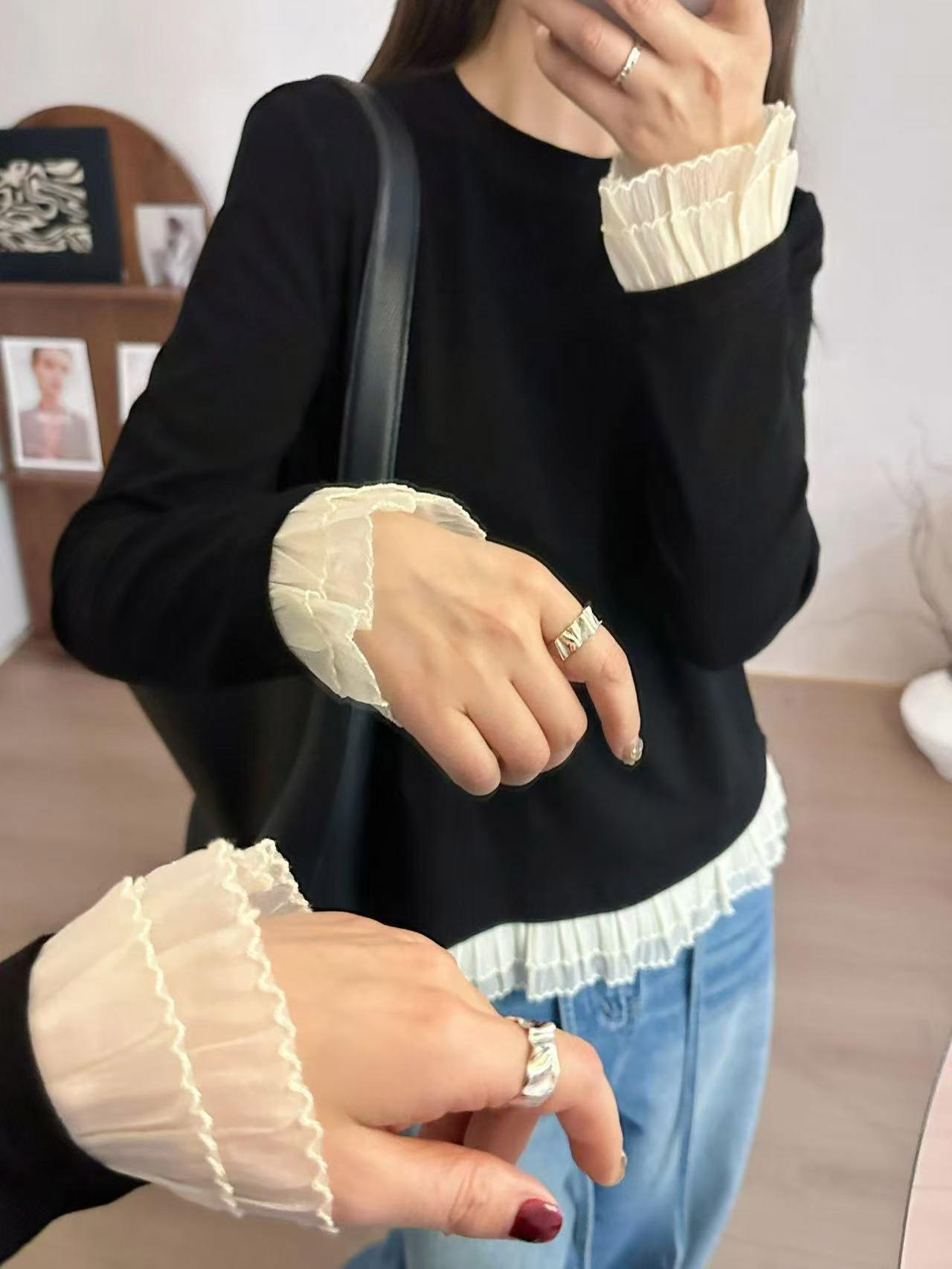 ティアードプリーツシフォンヘムTシャツ | 詳細画像5