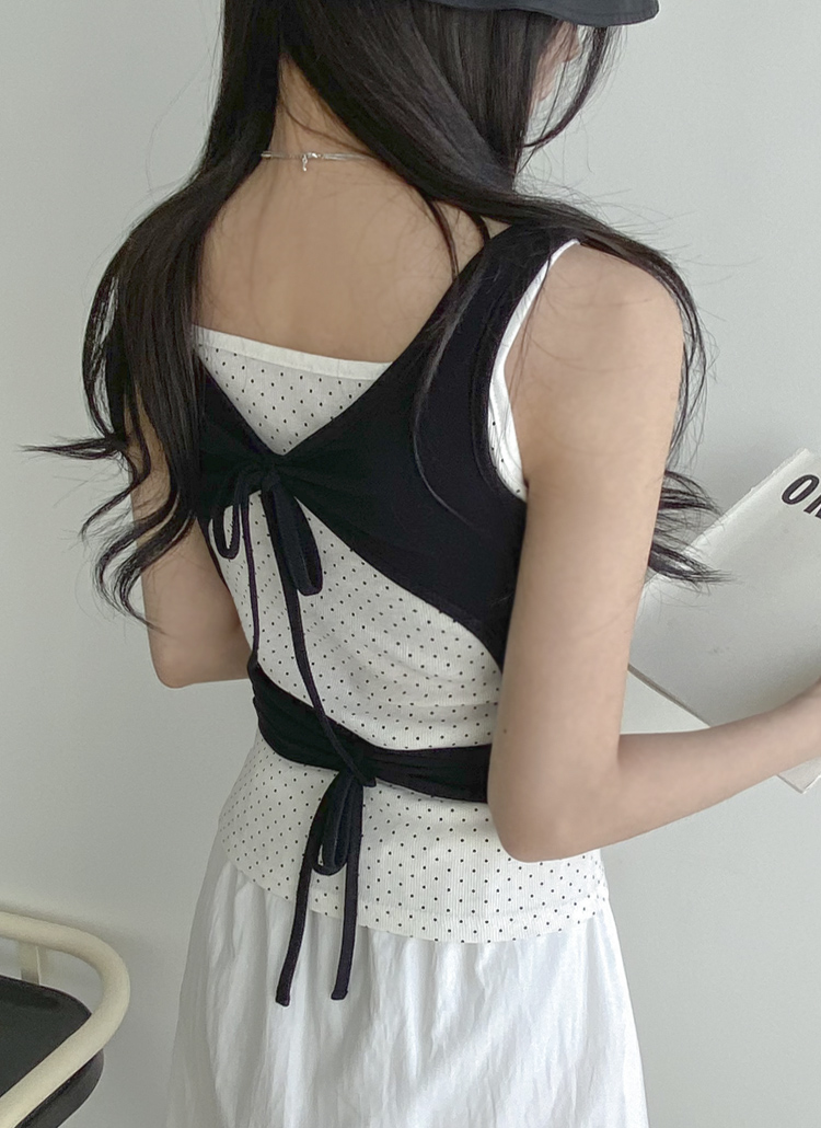 バックレスリボンタンクトップ | レディースファッション通販 - DHOLIC