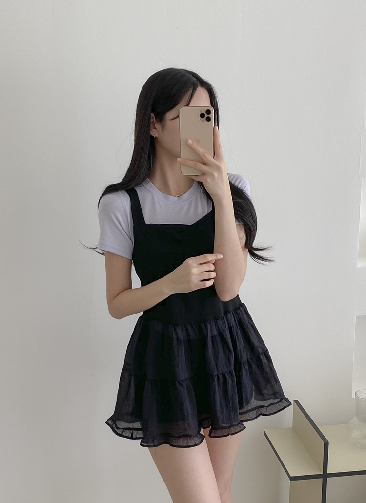 Fruitanari2025顔プリント ノースリーブミニワンピース Fruitanari2025顔プリント ノースリーブミニワンピース