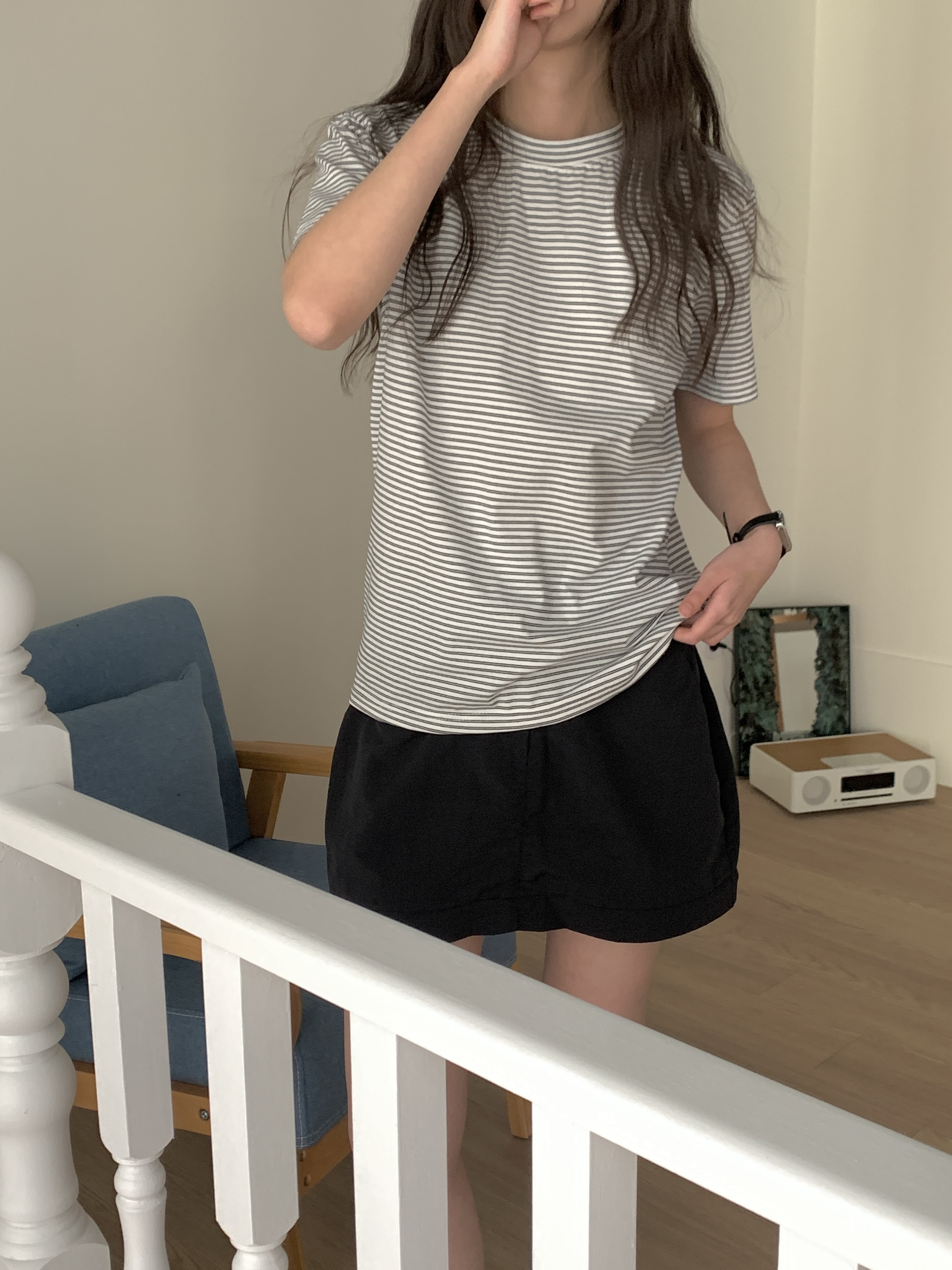 ラウンドネックボーダー半袖Tシャツ | 詳細画像12