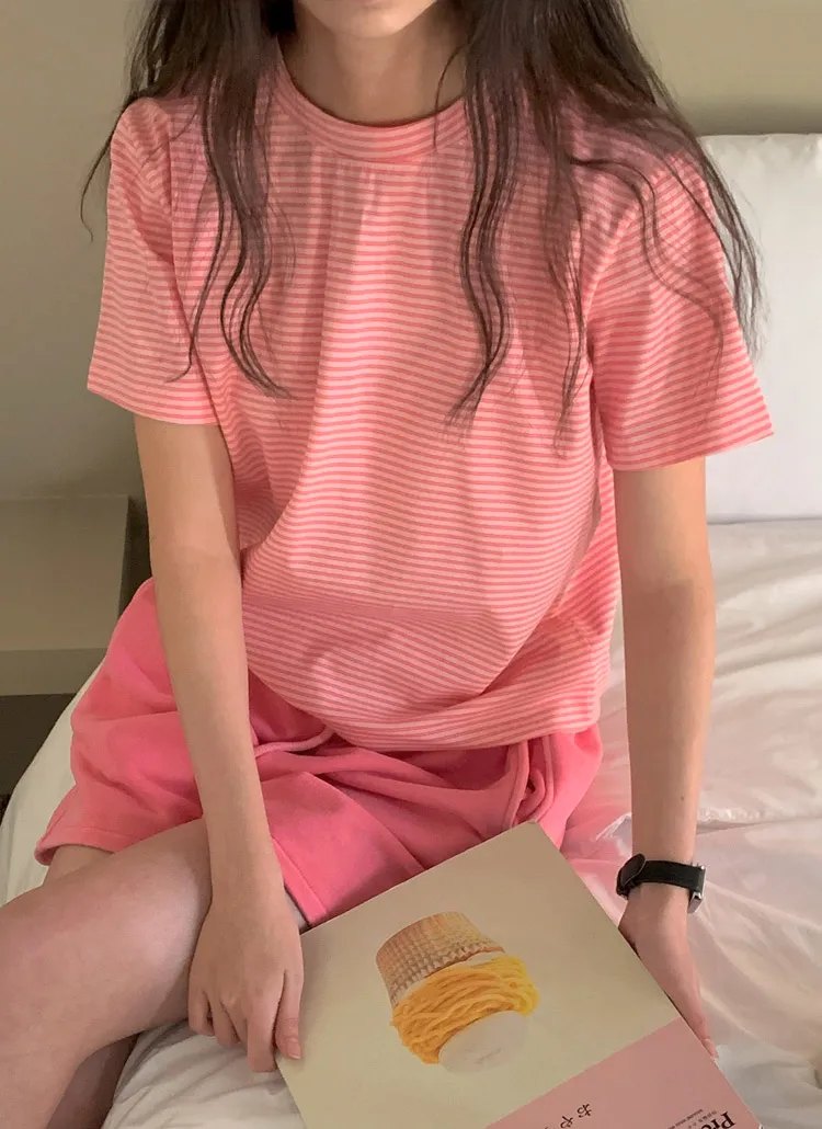 ラウンドネックボーダー半袖Tシャツ | 詳細画像1