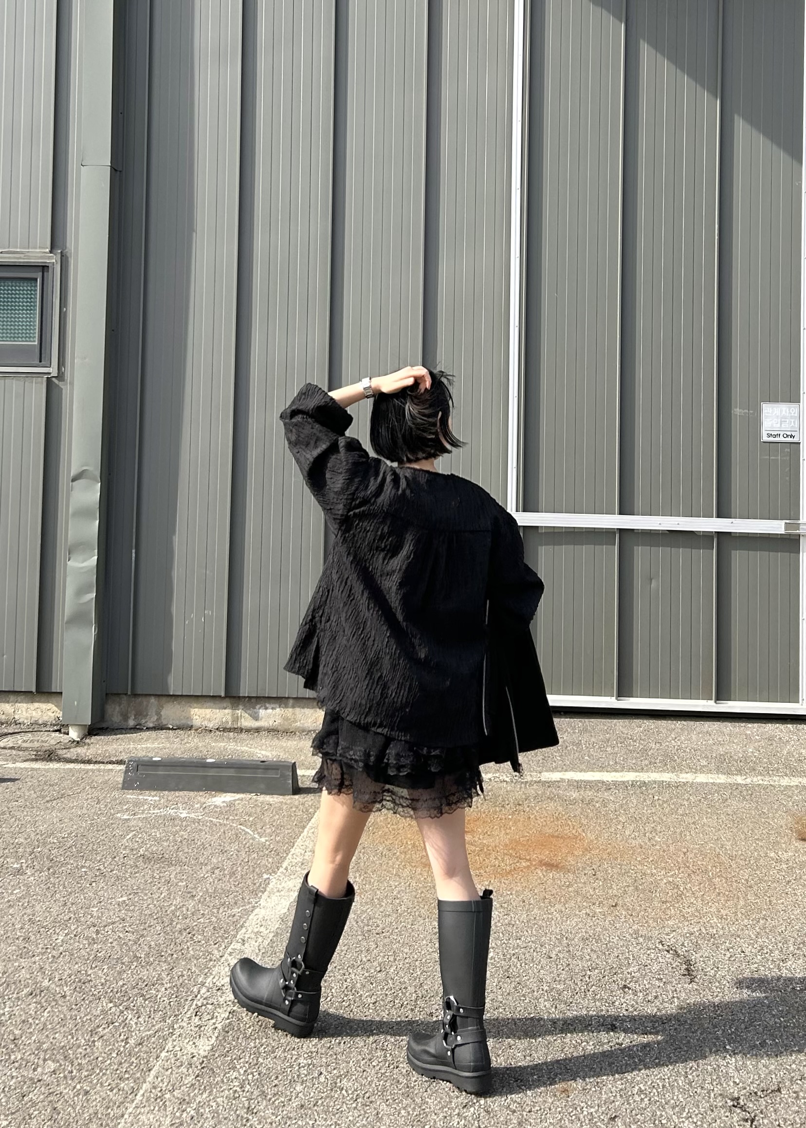 リンクルバルーンスリーブスリットブラウス | 詳細画像11
