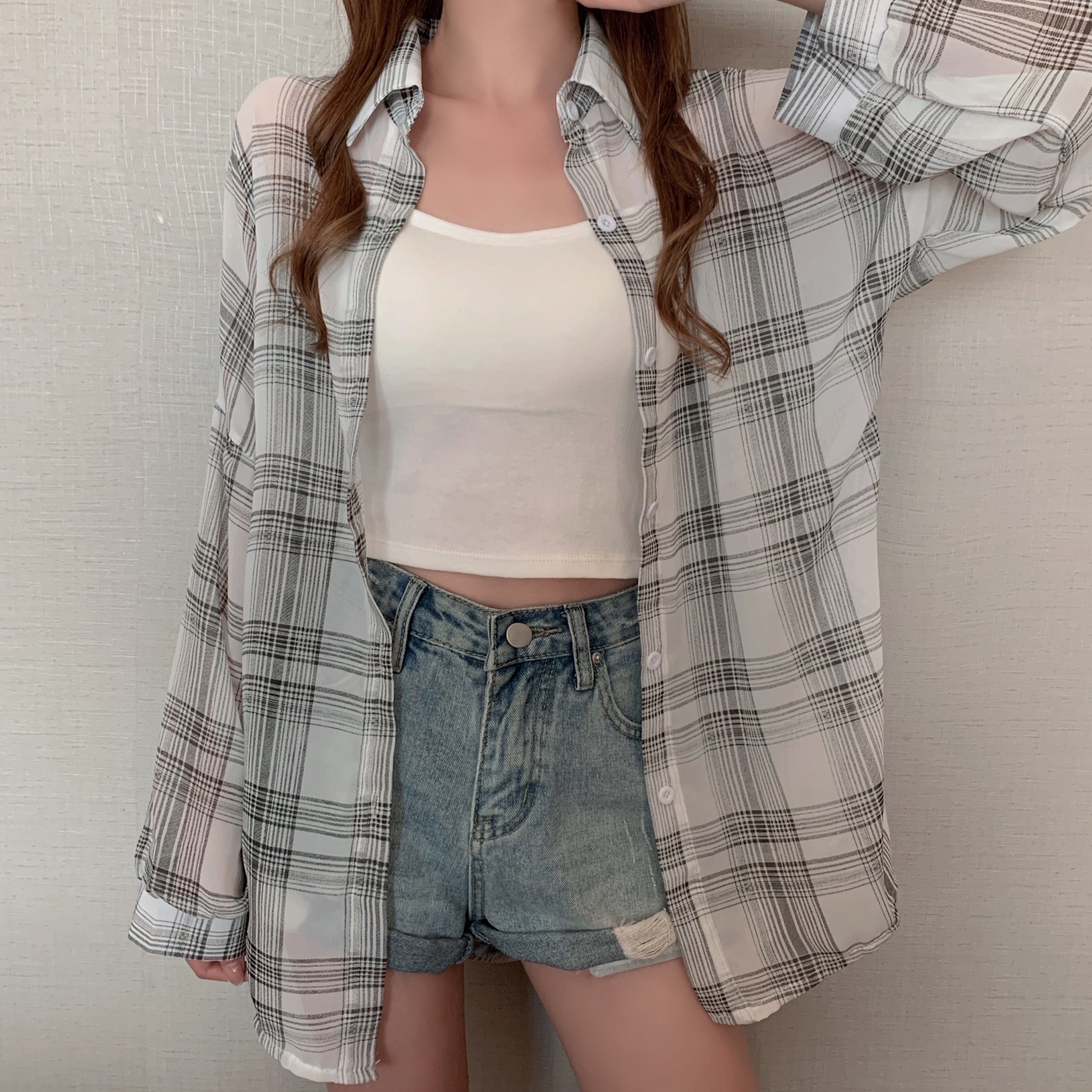 シフォンルーズチェックシャツ | 詳細画像10
