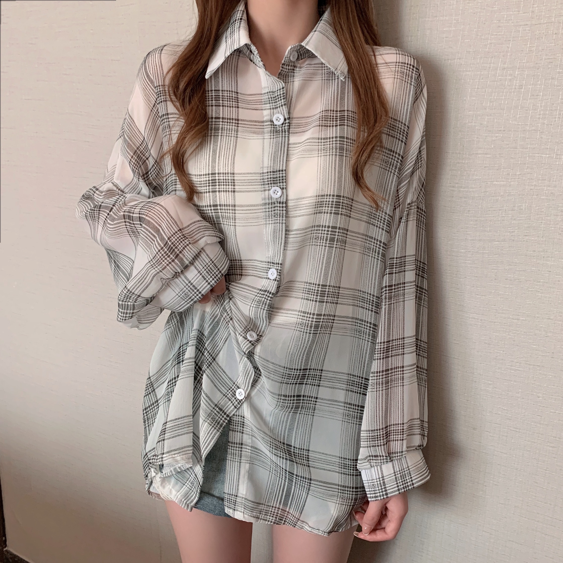 シフォンルーズチェックシャツ | 詳細画像13