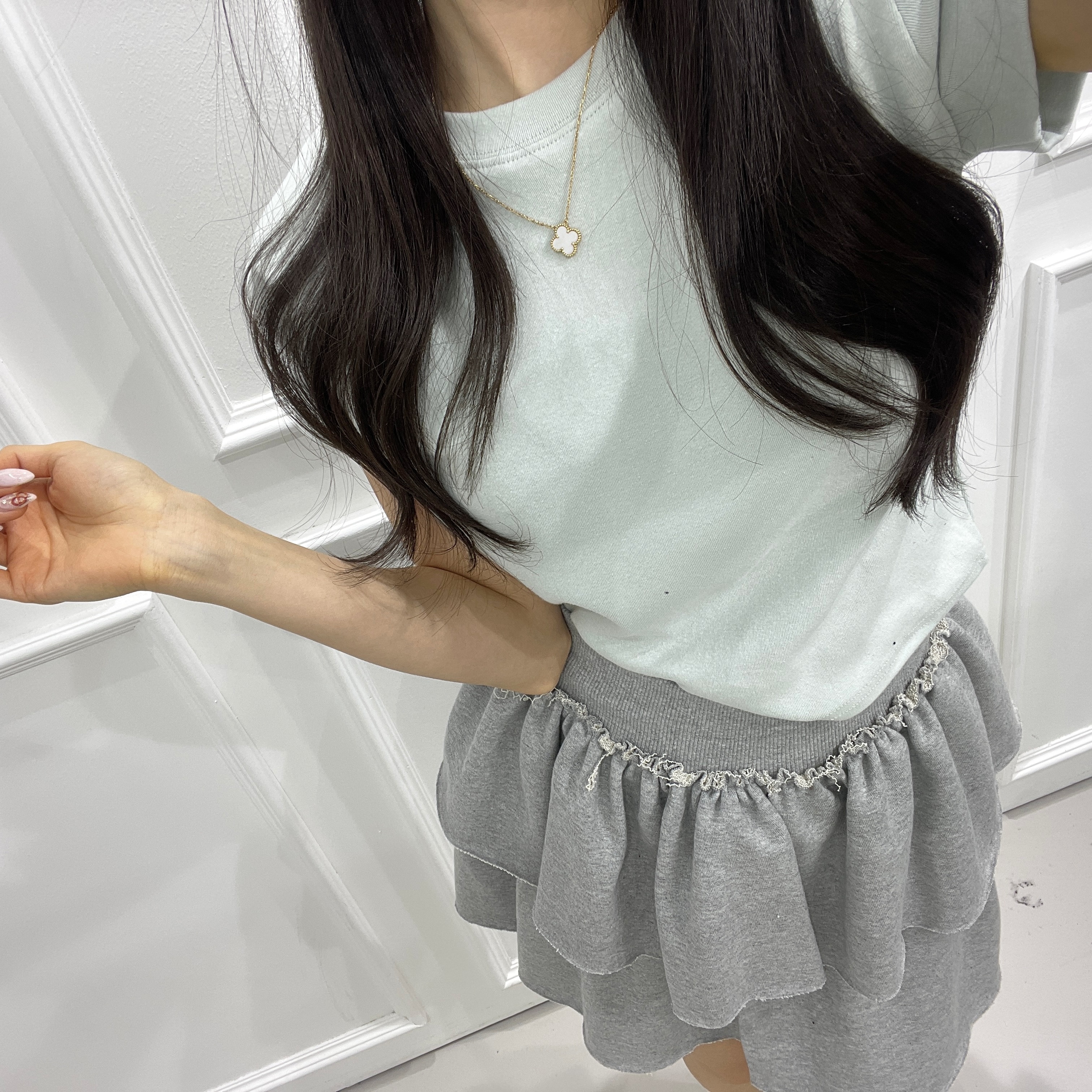 ロールアップ半袖クロップドTシャツ | 詳細画像11