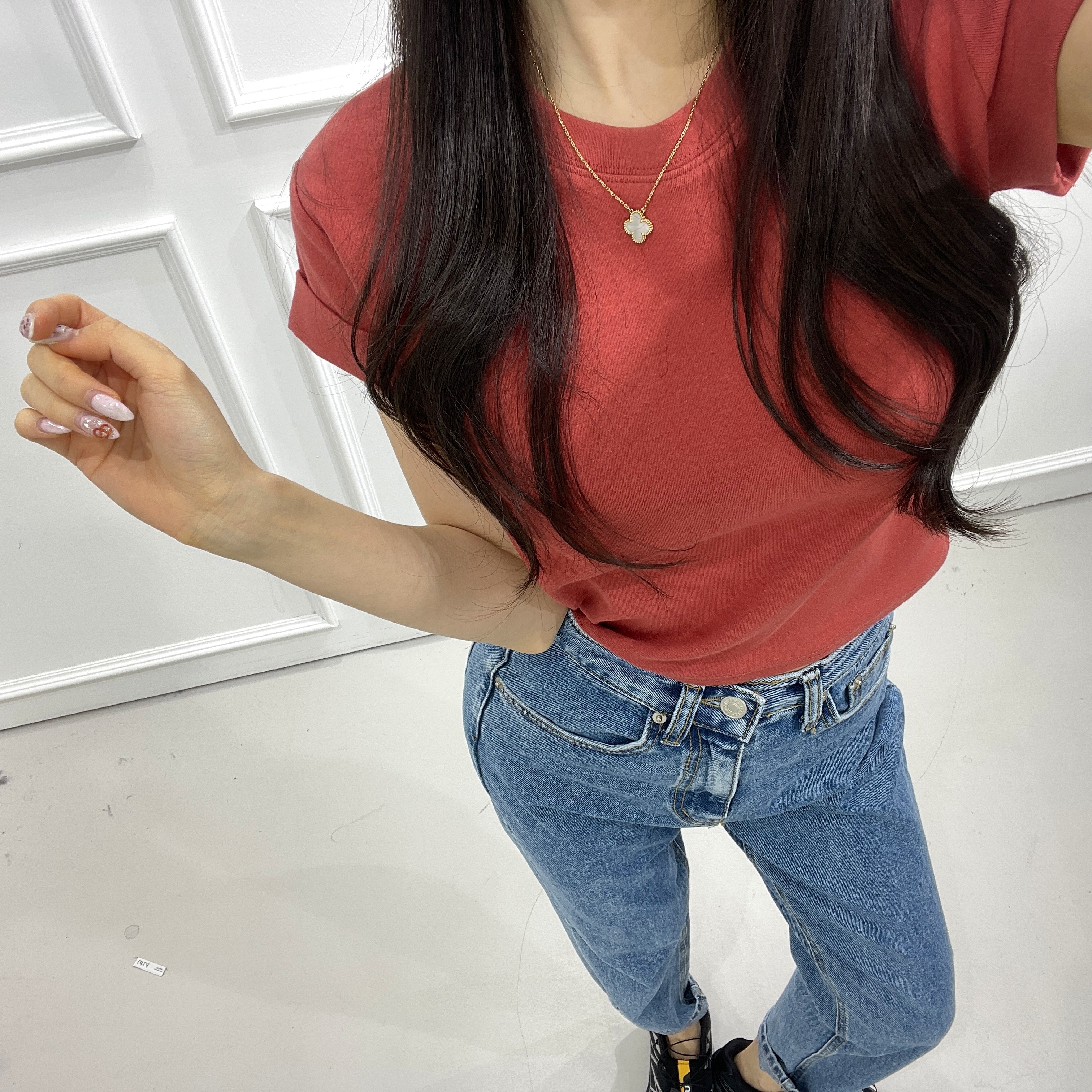 ロールアップ半袖クロップドTシャツ | 詳細画像16