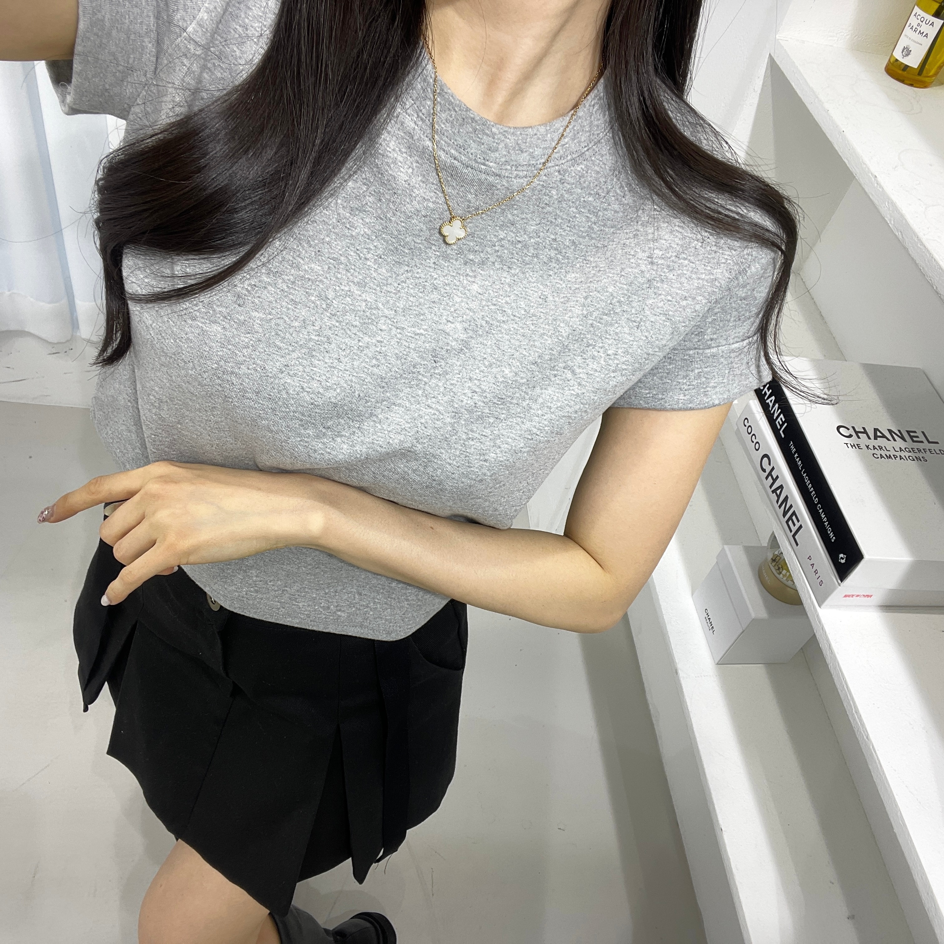 ロールアップ半袖クロップドTシャツ | 詳細画像14