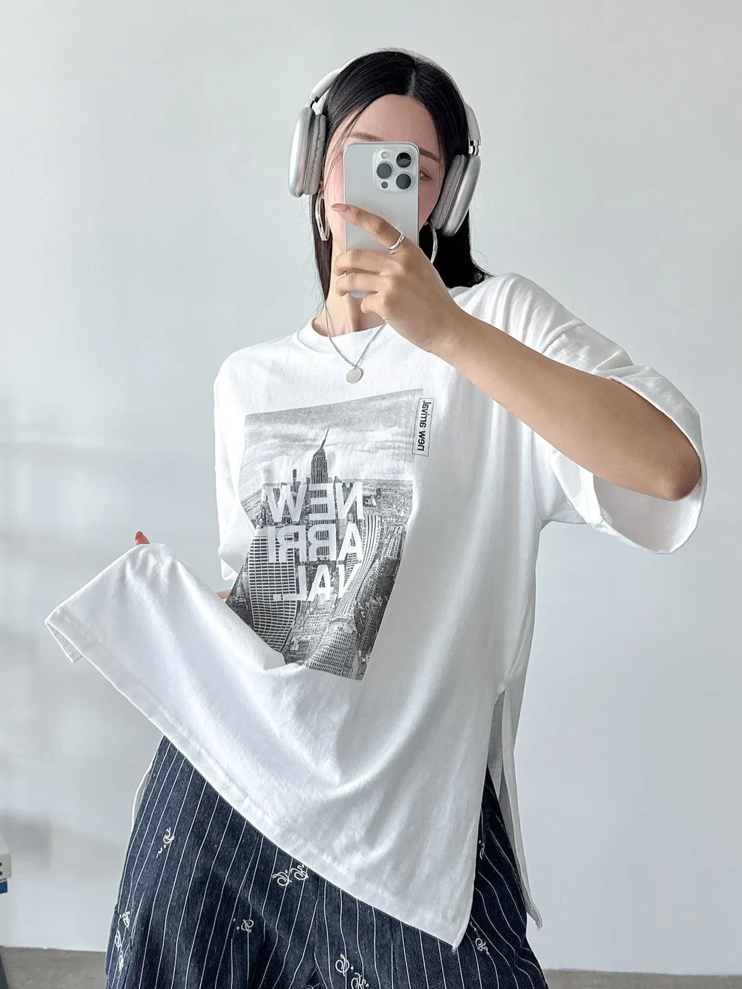 NEWスクエアプリントボクシー半袖Tシャツ | 詳細画像1