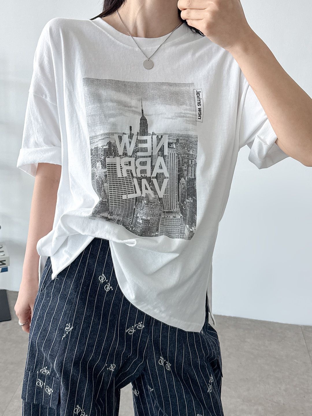 NEWスクエアプリントボクシー半袖Tシャツ | 詳細画像8