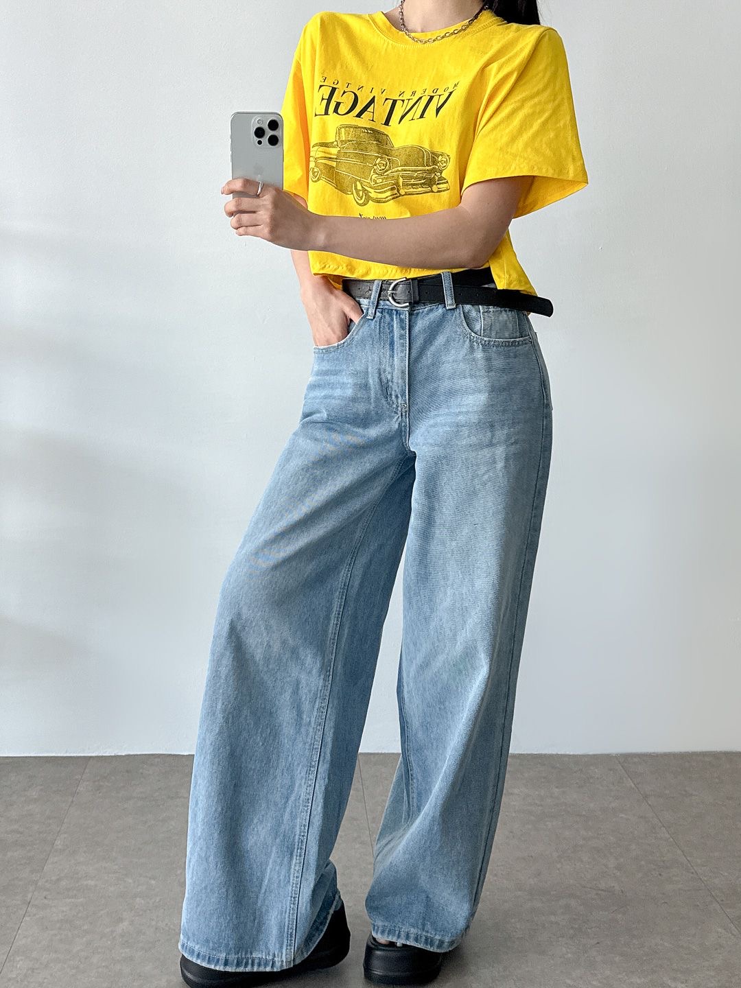 VINTAGEカープリントクロップド半袖Tシャツ | 詳細画像8