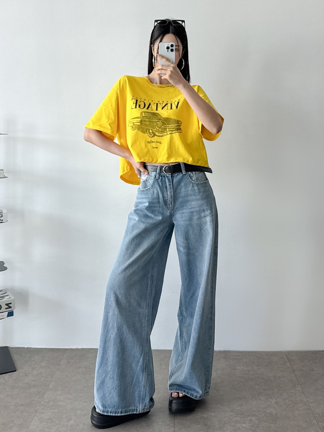 VINTAGEカープリントクロップド半袖Tシャツ | 詳細画像9