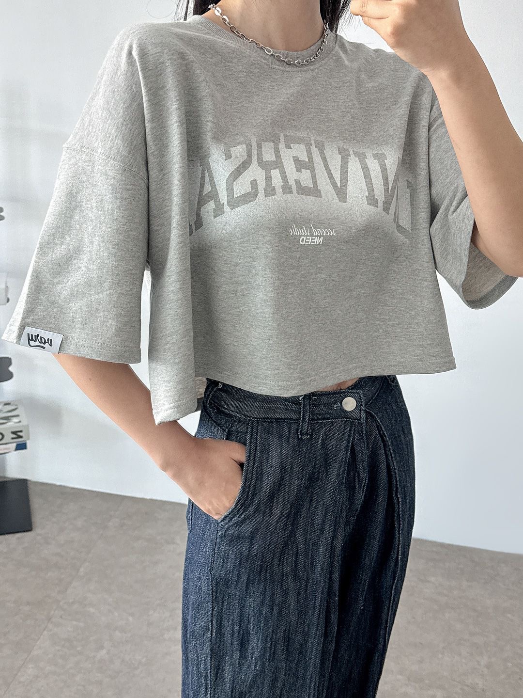 UNIVERSALクロップド半袖Tシャツ | 詳細画像5