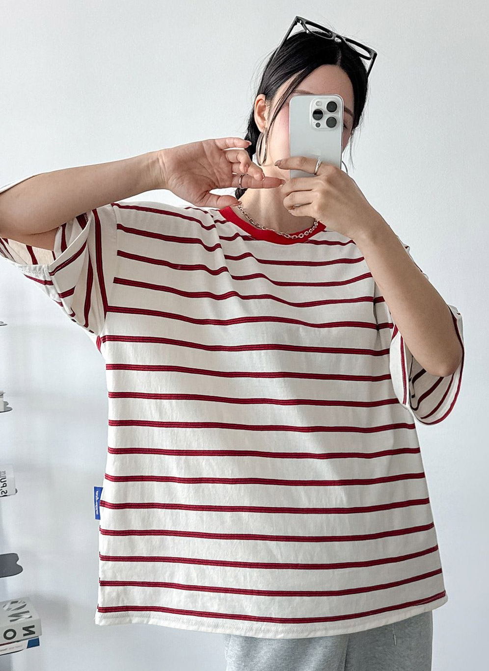 サイドタグボーダーボクシー半袖Tシャツ | 詳細画像10