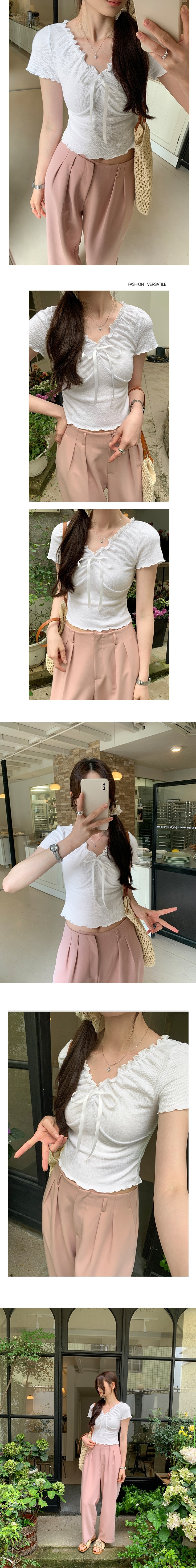リボンシャーリングメロウ半袖Tシャツ | 詳細画像5